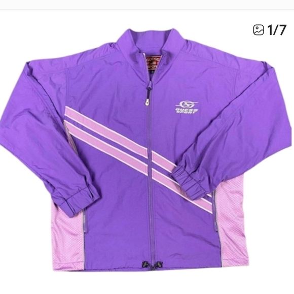 Guess Sport Purple “Love Potion” Reflective Tracksuit Set Jacket Pants Small nwt - Picture 10 of 10